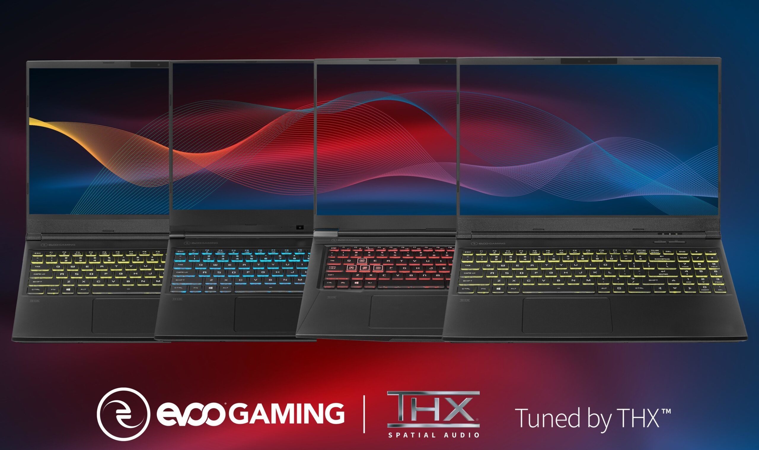 EVOO Gaming laptops featuring THX Spatial Audio and Tuned By THX