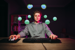 Spatial Audio man with headset